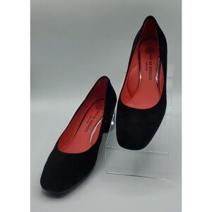 Pas De Rouge “Lucia” Black Suede Pumps Heels Size 37 EUR 6.5 - 7 US